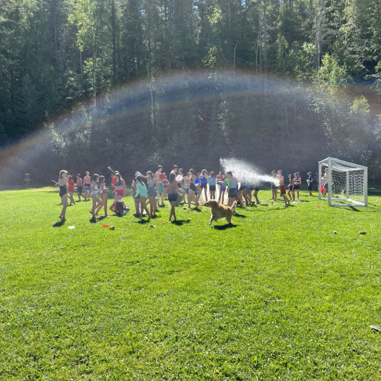 kids having a water fight
