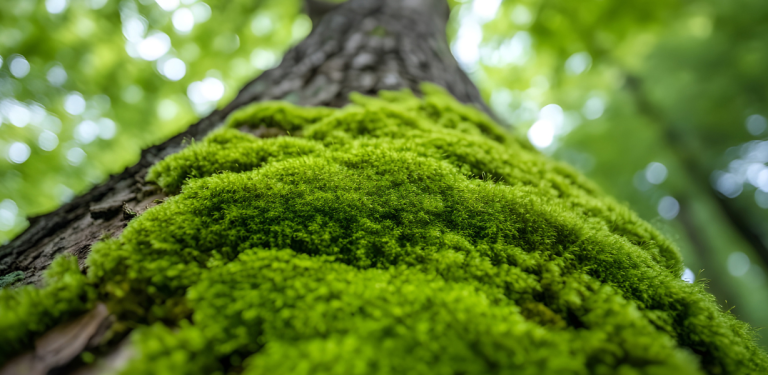 moss growing on tree trunk